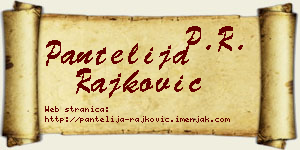 Pantelija Rajković vizit kartica
